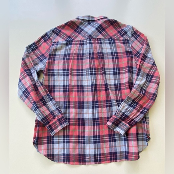 J. Crew Cotton Blend Long Sleeve Quarter-Button-Down Plaid Shirt, Size: M - Picture 2 of 8